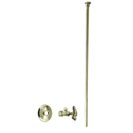 Westbrass 3/8" x 20" Flat Head Toilet Supply Kit with Cross Handle Angle Valve, Polished Brass D105KFHX-01